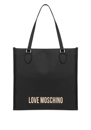 Love Moschino logo-plaque tote bag - Black