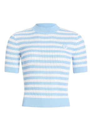 Patou striped-pattern ribbed top - Blue