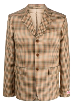 Kenzo checked single-breasted blazer - Neutrals