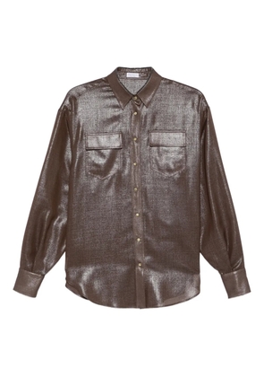 Brunello Cucinelli metallic-finish shirt - Brown