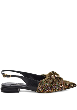 Roberto Cavalli beaded-embellishment flat pumps - Brown