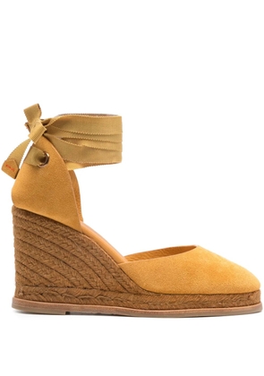 Castañer ribbon wedge espadrilles - Yellow