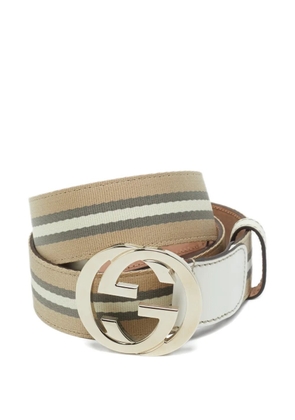 Gucci Pre-Owned web stripe logo belt - Neutrals