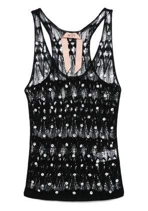 Nº21 drop stitch-knit top - Black