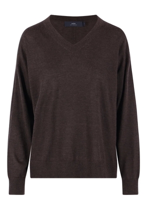 arch4 V-neck ribbed sweater - Brown