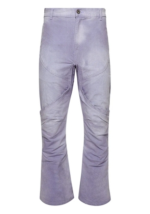 RRR123 canvas straight-leg trousers - Purple
