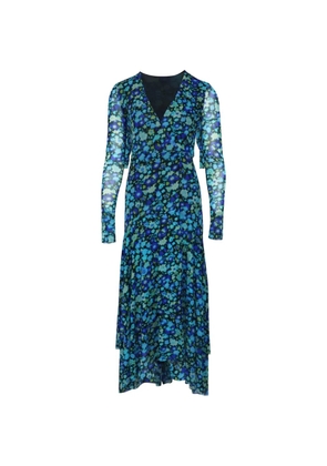 GANNI floral-print midi dress - Blue