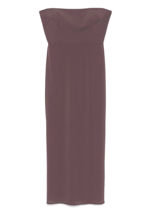 Alex Perry crepe strapless maxi dress - Brown