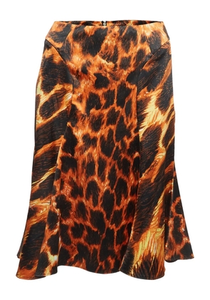 Just Cavalli Vintage animal-print flared midi skirt - Orange