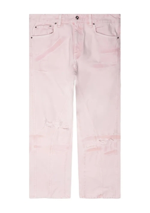 PDF Rich Kid frayed-detail embroidered jeans - Pink