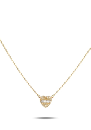 LB Exclusive 14K yellow gold Heart diamond necklace