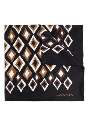 Lanvin geometric-pattern silk scarf - Black