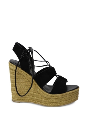 Saint Laurent Pre-Owned platform wedges espadrilles - Black