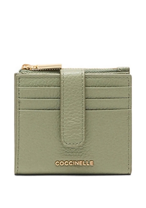 Coccinelle Metallic soft leather zip-fastening cardholder - Green