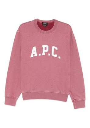 A.P.C. logo-print crew-neck sweater - Pink