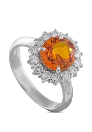 LB Exclusive diamond orange sapphire ring - Silver