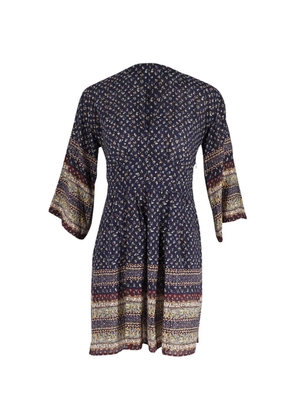 Sea pleated printed midi dress - Blue