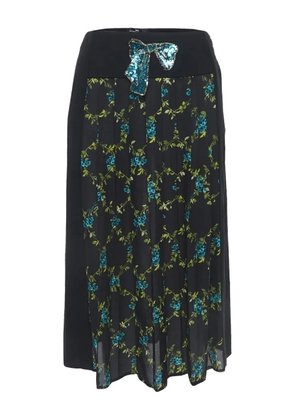 Elisabetta Franchi floral print pleated skirt - Black