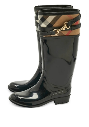 Burberry Pre-Owned House Check buckle boots - Black