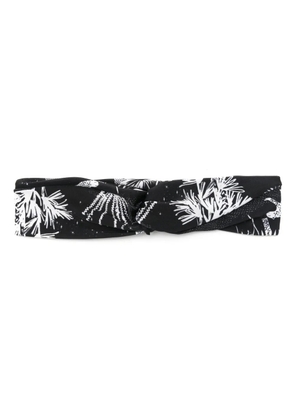 Lygia & Nanny Bethania graphic-print twisted head band - Black