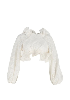 ZIMMERMANN Lovestruck ruffled lace top - White