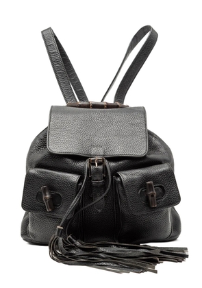 Gucci Pre-Owned 2000-2015 Leather Bamboo Tassel backpack - Black