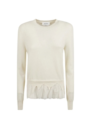 Alexander McQueen lace pleated sweater - Neutrals