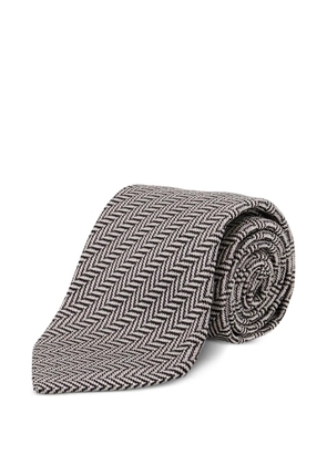 TOM FORD herringbone silk tie - Silver