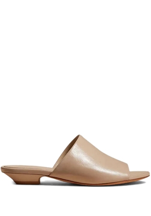 KHAITE 30mm leather slide sandals - Neutrals