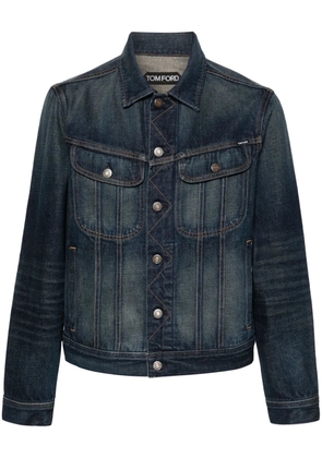 TOM FORD contrast-stitching denim jacket - Blue