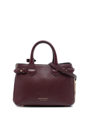 Burberry Pre-Owned 2000-2017 Small Grainy Calfskin and House Check Banner satchel - Red