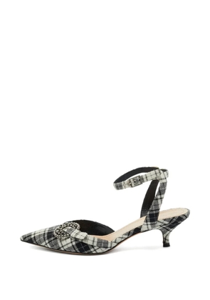 Christian Dior Pre-Owned Gang brocade tartan pumps - White