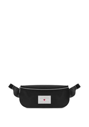Love Moschino logo-plaque belt bag - Black
