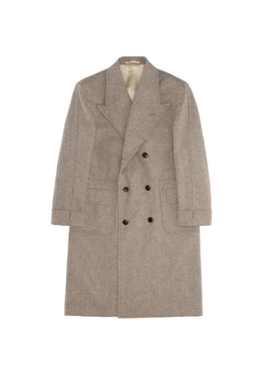Fortela Bogart double-breasted herringbone coat - Neutrals