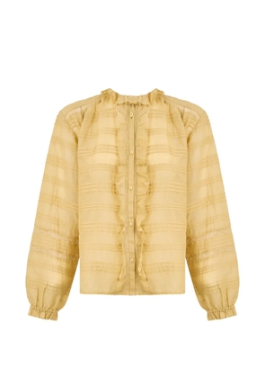 MARANT ÉTOILE Peline ruffled button blouse - Yellow