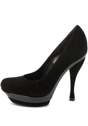 Saint Laurent Pre-Owned Arya suede platform pumps - Black