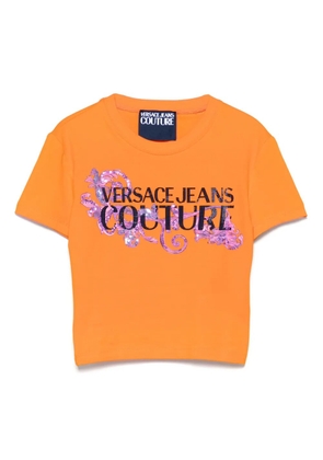 Versace Jeans Couture Barocco-print crop top - Orange