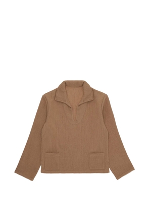 Fortela patch-pocket V-neck sweater - Brown