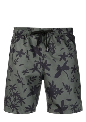 Brioni floral-print swim shorts - Green