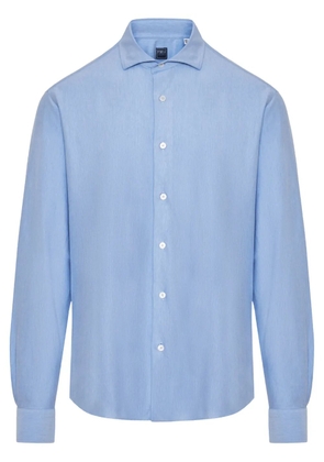Fedeli ong-sleeve poplin shirt - Blue