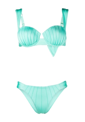 Noire Swimwear underwire-cup tie-fastening bikini set - Blue