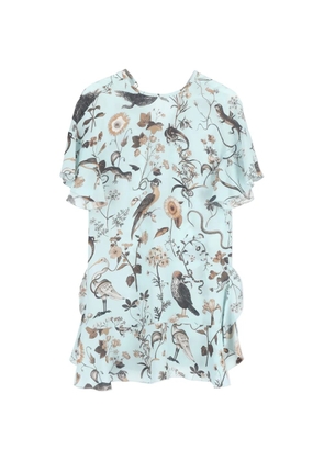 Red Valentino Vintage bird-print ribbon mini dress - Blue