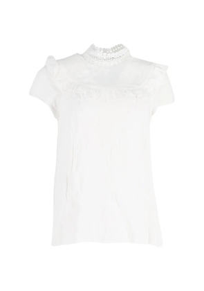 SANDRO mock-neck ruffle blouse - White
