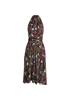 Diane Von Furstenberg Vintage halter-neck belted midi dress - Brown
