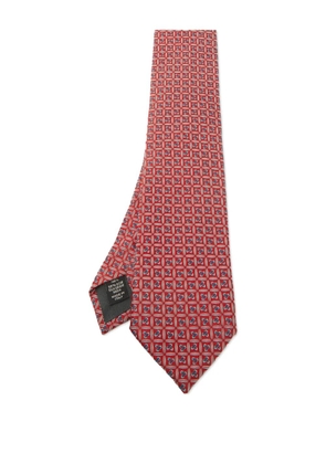 Ermenegildo Zegna Vintage silk geometric-pattern tie - Red