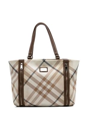 Burberry Pre-Owned 2000-2017 Supernova Check Canvas tote bag - Brown