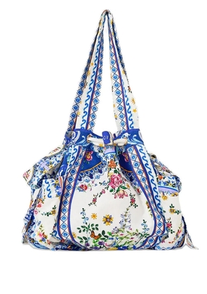 Camilla Tiles Darls drawstring beach bag - White