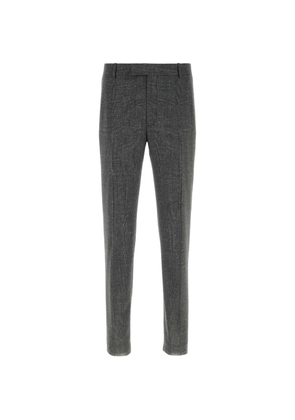Alexander McQueen embroidered wool cigarette trousers - Grey