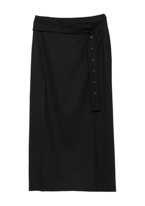 Low Classic eyelet-detail belted skirt - Black