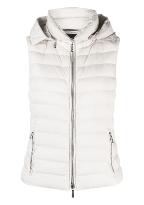 Moorer detachable-hood padded zip-up gilet - Neutrals
